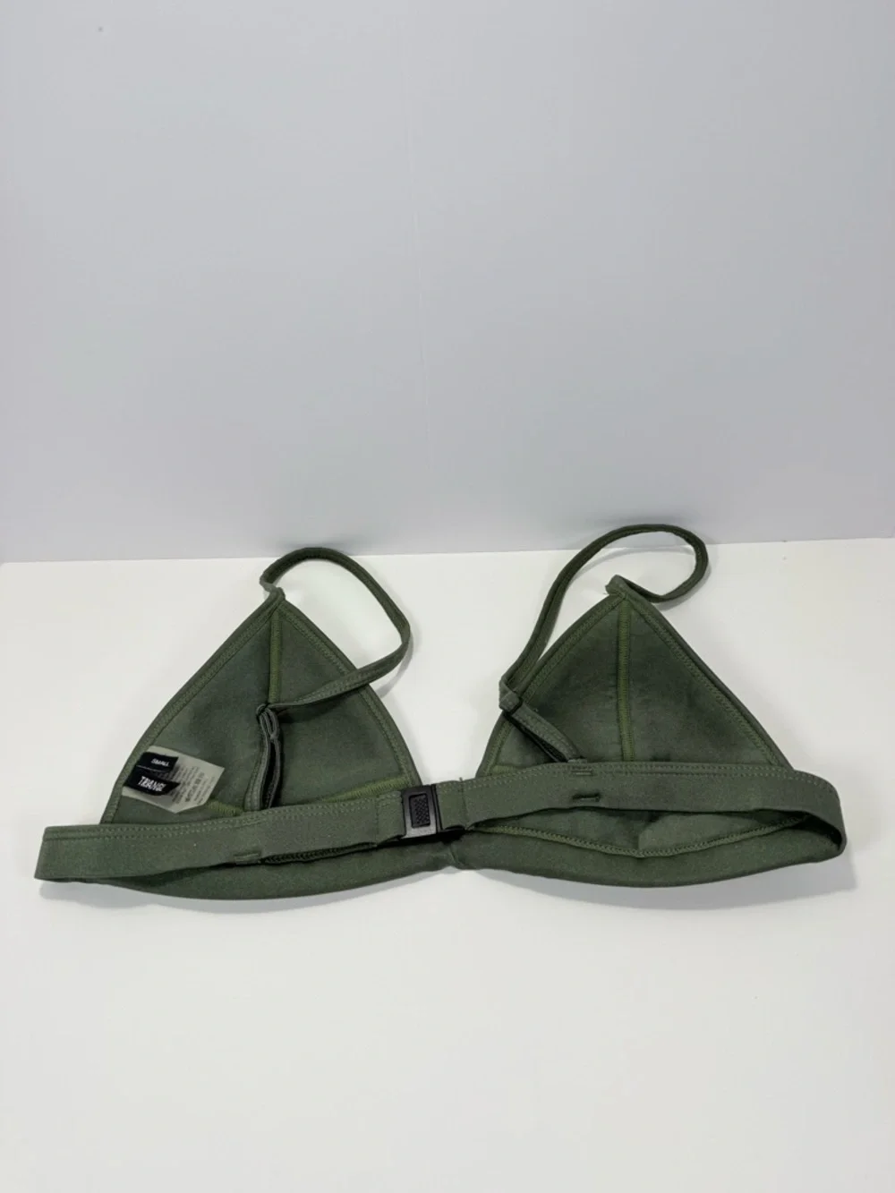 triangl swimwear Olive Green Crochet Triangle Bikini Top
